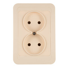 Розетка Makel Mimoza встраиваемая бежевая (25017) - фото 1