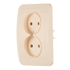 Розетка Makel Mimoza встраиваемая бежевая (25017) - фото 2