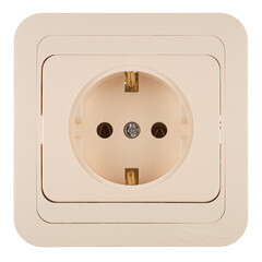 Изображение товара Розетка Makel Mimoza встраиваемая бежевая керамика (25008)