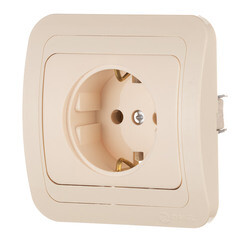 Розетка Makel Mimoza встраиваемая бежевая керамика (25008) - фото 2