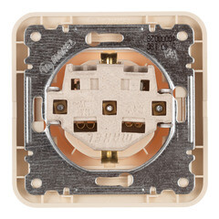 Розетка Makel Mimoza встраиваемая бежевая керамика (25008) - фото 3