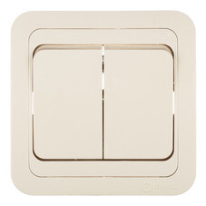 Выключатель Makel Mimoza двухклавишный встраиваемый бежевый (25003)