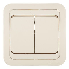 Изображение товара Выключатель Makel Mimoza двухклавишный встраиваемый бежевый (25003)