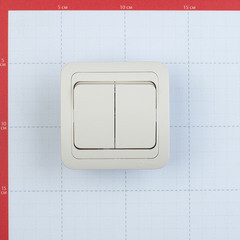 Выключатель Makel Mimoza двухклавишный встраиваемый бежевый (25003) - фото 2