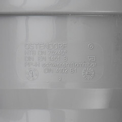 Отвод Ostendorf HTB d75 мм 45° пластиковый для внутренней канализации (113120) - фото 10