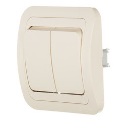 Выключатель Makel Mimoza двухклавишный встраиваемый бежевый (25003) - фото 4