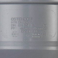 Переходник Ostendorf HTR d110х75 мм пластиковый эксцентрический для внутренней канализации (115710) - фото 2