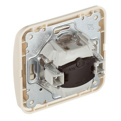 Выключатель Makel Mimoza одноклавишный встраиваемый бежевый с подсветкой (25021) - фото 4