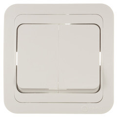 Выключатель Makel Mimoza двухклавишный встраиваемый белый (12003) - фото 1