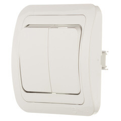 Выключатель Makel Mimoza двухклавишный встраиваемый белый (12003) - фото 2