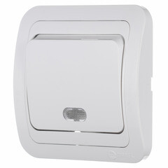 Выключатель Makel Mimoza одноклавишный встраиваемый белый с подсветкой (12021) - фото 3