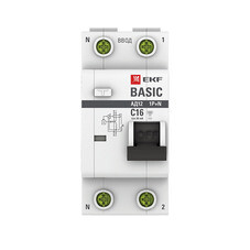 Автомат дифференциальный EKF Basic АД-12 16А 1P+N тип AC 30 мА 4,5 кА (DA12-16-30-bas)