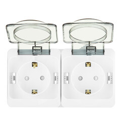 Розетка Systeme Electric Этюд накладная белая со шторками с крышкой (PA16-244B) - фото 4