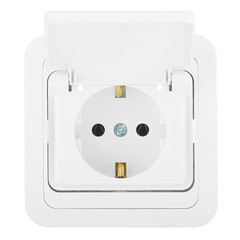 Розетка Makel Mimoza встраиваемая белая с крышкой (12029) - фото 4