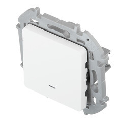 Выключатель Legrand Inspiria одноклавишный встраиваемый белый с подсветкой (673610) - фото 2