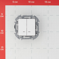 Выключатель Legrand Inspiria двухклавишный встраиваемый белый с подсветкой (673630) - фото 4