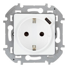 Розетка Legrand Inspiria встраиваемая белая с USB Type-C (673770)
