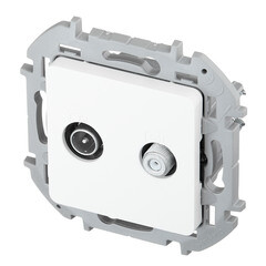 Розетка телевизионная Legrand Inspiria встраиваемая белая TV-SAT (673880) - фото 4