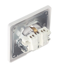 Розетка Systeme Electric Glossa встраиваемая белая со шторками с крышкой (GSL000148) - фото 3