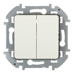 Выключатель Legrand Inspiria двухклавишный встраиваемый слоновая кость (673621) - фото 1