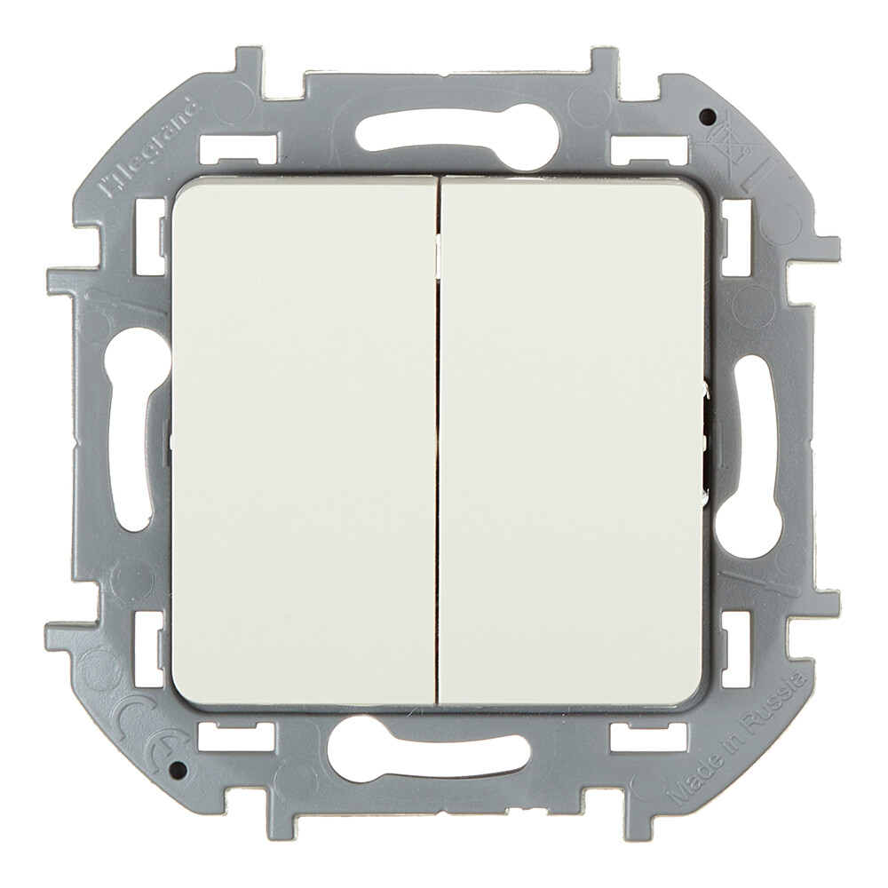 Изображение товара Выключатель Legrand Inspiria двухклавишный встраиваемый слоновая кость (673621)