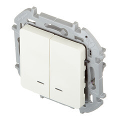 Выключатель Legrand Inspiria двухклавишный встраиваемый слоновая кость с подсветкой (673631) - фото 4