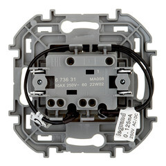 Выключатель Legrand Inspiria двухклавишный встраиваемый слоновая кость с подсветкой (673631) - фото 3