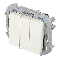 Выключатель Legrand Inspiria трехклавишный встраиваемый слоновая кость (673541) - фото 4