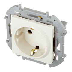 Розетка Legrand Inspiria встраиваемая слоновая кость со шторками (673731) - фото 4