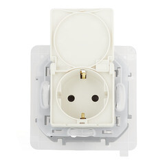 Розетка Legrand Inspiria встраиваемая слоновая кость со шторками с крышкой (673741) - фото 3