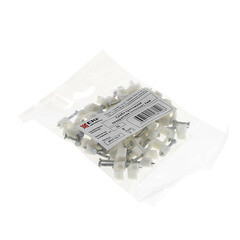 Скобы для крепления кабеля плоские EKF PROxima 8 мм полипропиленовые белые (50 шт.) (plcn-ss-8) - фото 2