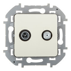 Розетка телевизионная Legrand Inspiria встраиваемая слоновая кость TV-SAT (673881) - фото 1