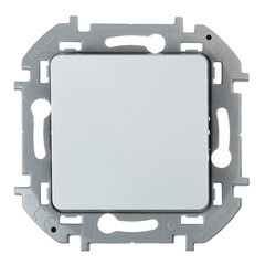 Выключатель Legrand Inspiria одноклавишный встраиваемый алюминий (673602) - фото 1