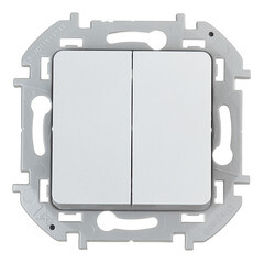 Изображение товара Выключатель Legrand Inspiria двухклавишный встраиваемый алюминий (673622)