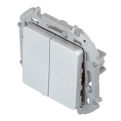 Выключатель Legrand Inspiria двухклавишный встраиваемый алюминий (673622) - фото 4