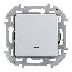 Изображение товара Выключатель Legrand Inspiria одноклавишный встраиваемый алюминий с подсветкой (673612)