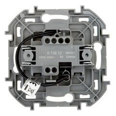 Выключатель Legrand Inspiria одноклавишный встраиваемый алюминий с подсветкой (673612) - фото 3