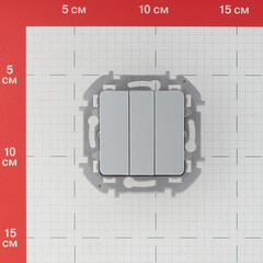 Выключатель Legrand Inspiria трехклавишный встраиваемый алюминий (673642) - фото 3