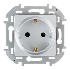 Изображение товара Розетка Legrand Inspiria встраиваемая алюминий со шторками (673732)