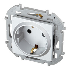 Розетка Legrand Inspiria встраиваемая алюминий со шторками (673732) - фото 4