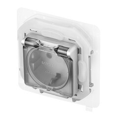 Розетка Legrand Inspiria встраиваемая алюминий со шторками с крышкой (673742) - фото 5