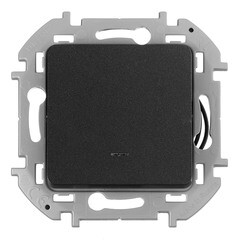 Выключатель Legrand Inspiria одноклавишный встраиваемый антрацит с подсветкой (673613) - фото 1