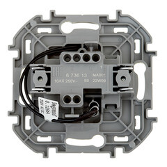 Выключатель Legrand Inspiria одноклавишный встраиваемый антрацит с подсветкой (673613) - фото 3