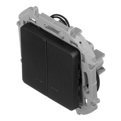 Выключатель Legrand Inspiria двухклавишный встраиваемый антрацит с подсветкой (673633) - фото 4