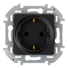 Изображение товара Розетка Legrand Inspiria встраиваемая антрацит со шторками (673733)