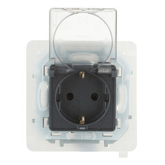 Розетка Legrand Inspiria встраиваемая антрацит со шторками с крышкой (673743) - фото 2