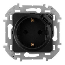 Розетка Legrand Inspiria встраиваемая антрацит с USB Type-C (673773)