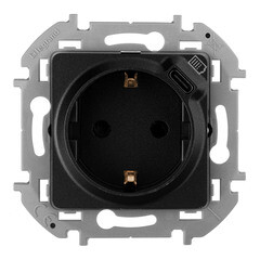 Розетка Legrand Inspiria встраиваемая антрацит с USB Type-C (673773) - фото 1