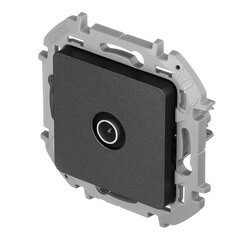 Розетка телевизионная Legrand Inspiria встраиваемая антрацит (673853) - фото 4