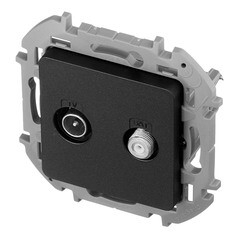 Розетка телевизионная Legrand Inspiria встраиваемая антрацит TV-SAT (673883) - фото 4